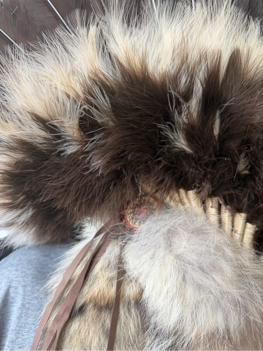 Navajo Coyote Eagle Feather Halo Headress - Picture 11 of 16